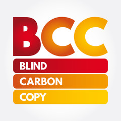 Poster - bcc - blind carbon copy acronym, technology concept background