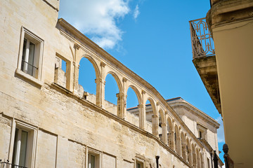 Lecce street view in a beautiful sunny day, Puglia, southern Italy. Europe.