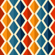 Retro seamless pattern design with colorful rhombuses