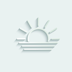 Poster - paper sunset icon, sunrise icon. weather symbol black vector