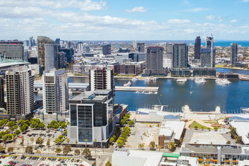 Sticker - Melbourne Skyline Towards Docklands in Australia