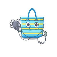 Wall Mural - beach bag in doctor cartoon character with tools