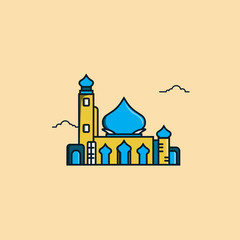 Mosque vector illustration. Ramadhan kareem 