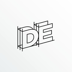 Initial Letter DE with Architecture Graphic Logo Design