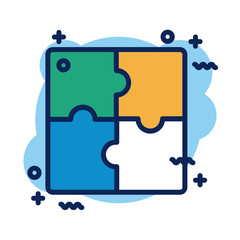 Sticker - puzzle pieces detail style icon