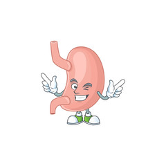 Poster - Cartoon character design concept of stomach cartoon design style with wink eye