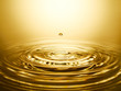 canvas print picture - Golden water ripple #2