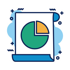 Canvas Print - document with statistics pie detail style icon