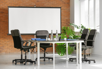 Poster - Room prepared for conference in office