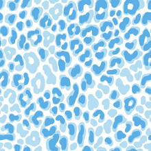 Vector Background Leopard Texture. Blue Animal Print. Astract Illustration.	