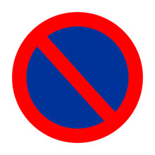 No Parking . Prohibition Sign.  Symbol. Flat Icon