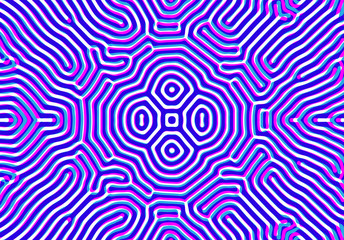 Poster - Abstract background with optical illusion generative pattern and vibrant fluid psychedelic colors