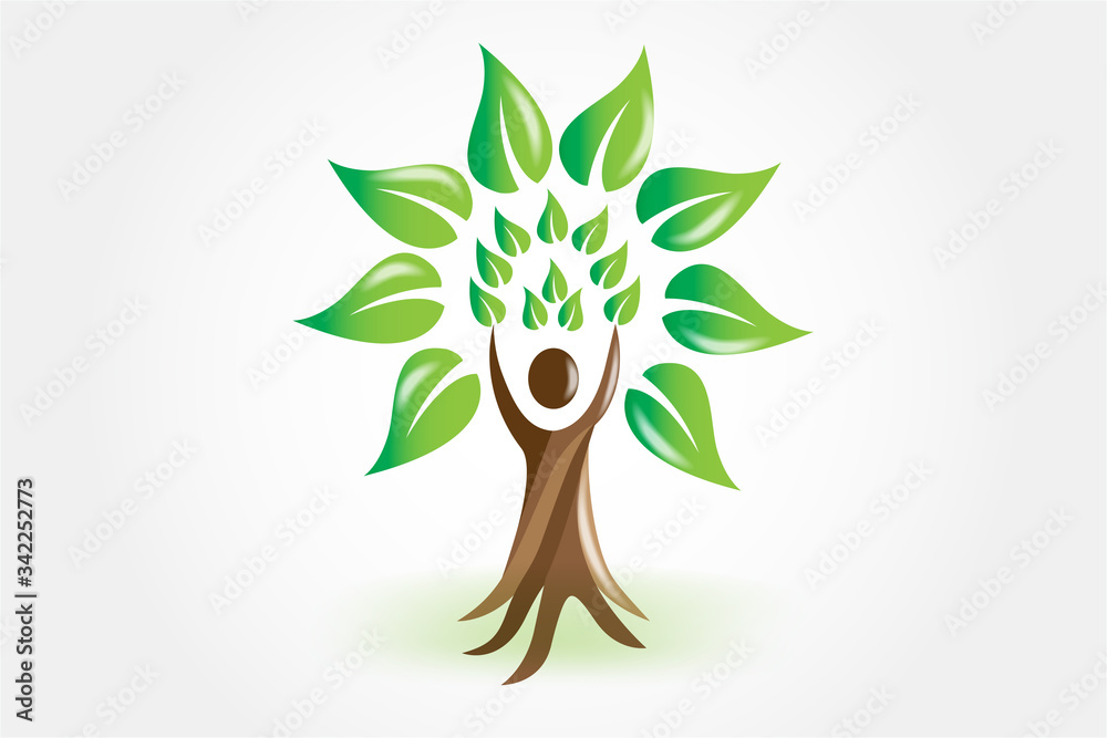 Logo tree people icon vector image Stock Vector | Adobe Stock