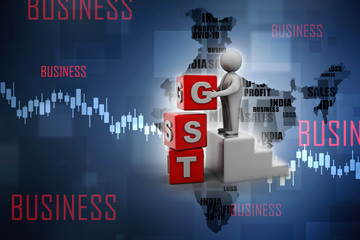 Poster - 3d Illustration GST Tax holding business man,business Concept