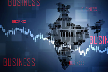 Poster - 2d rendering Stock market online business concept. business Graph 