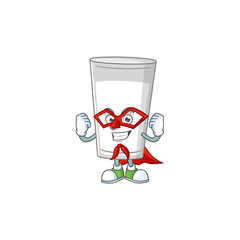 Poster - Glass of milk cartoon design concept dressed as Super hero