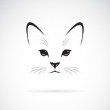 Fototapeta Koty - Vector of a cat face design on white background, Pet. Animals. Easy editable layered vector illustration.