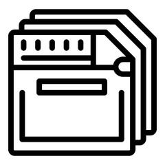 Poster - Floppy disk collection icon. Outline floppy disk collection vector icon for web design isolated on white background