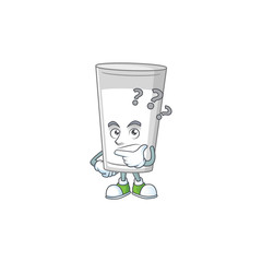 Poster - Glass of milk mascot design concept having confuse gesture