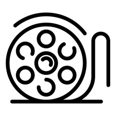 Poster - Film reel icon. Outline film reel vector icon for web design isolated on white background