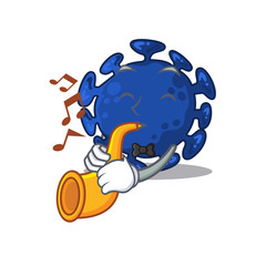 Sticker - Talented musician of streptococcus cartoon design playing a trumpet