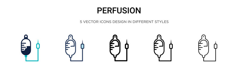 Perfusion icon in filled, thin line, outline and stroke style. Vector illustration of two colored and black perfusion vector icons designs can be used for mobile, ui, web