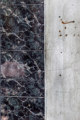 Wall Mural - Stone wall, combined with a cement wall. Figure gray modern design style decorative uneven cracking real marble stone surface of the wall with cement