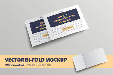 Aufkleber - Mockup of vector closed leaflet standard size for presentation design. Template blank booklets with shadows isolated on background.