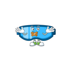 Sticker - Safety glasses mascot cartoon design with quiet finger gesture