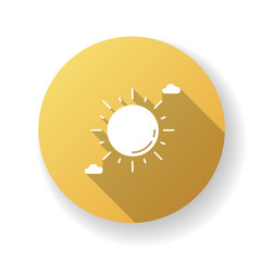 Poster - Clear sunny sky yellow flat design long shadow glyph icon