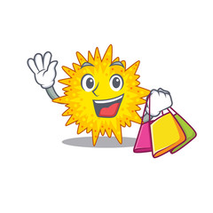 Sticker - Rich and famous mycoplasma cartoon character holding shopping bags