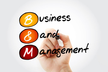 Poster - b and m - business and management acronym, business concept background