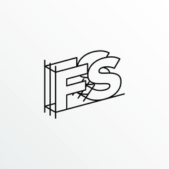 Initial Letter FS with Architecture Graphic Logo Design