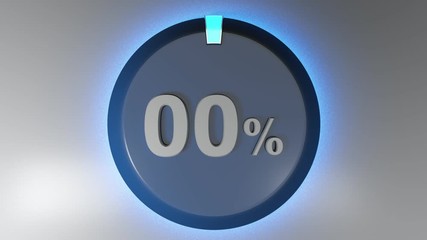 Poster - A red circle sign with the write 80% and a rotating cursor - 3D rendering video clip