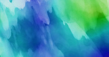 Water Color Blue Green Abstract Background Backdrop