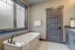 Natural new classic slick bathroom interior with modern and rustic natural design.