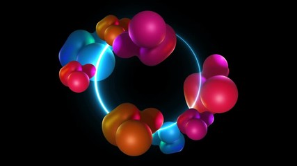 Wall Mural - Futuristic Organic Liquid Designed. Modern Abstract shapes Gradients, graphics frame background, 3D Rendering Illustration
