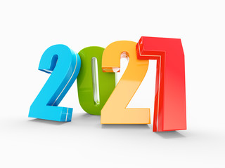 Wall Mural - happy new year 2027 colorful calendar background series 3d render