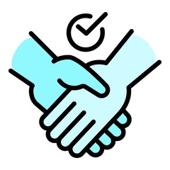 Poster - Frienship handshake icon. Outline frienship handshake vector icon for web design isolated on white background