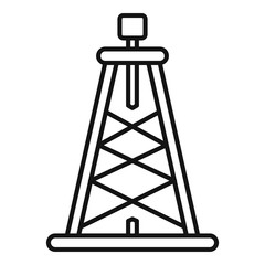 Sticker - Oil derrick icon. Outline oil derrick vector icon for web design isolated on white background