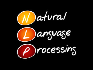 Poster - NLP - Natural Language Processing acronym, concept background