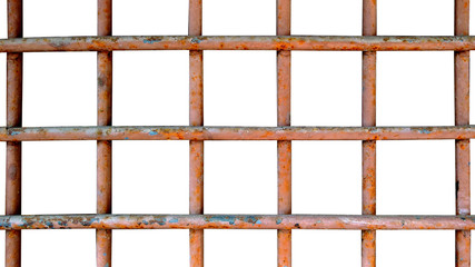 Aufkleber - rusty metal grill isolated on white background