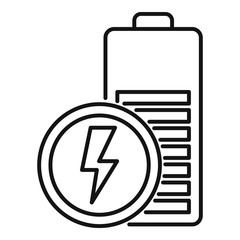 Charging battery icon. Outline charging battery vector icon for web design isolated on white background