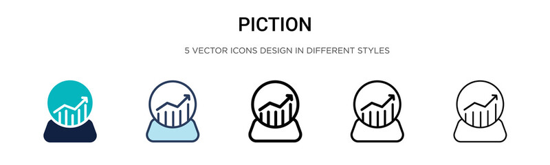 Poster - prediction icon in filled, thin line, outline and stroke style. vector illustration of two colored a