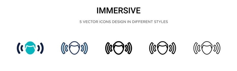 Poster - Immersive icon in filled, thin line, outline and stroke style. Vector illustration of two colored and black immersive vector icons designs can be used for mobile, ui, web