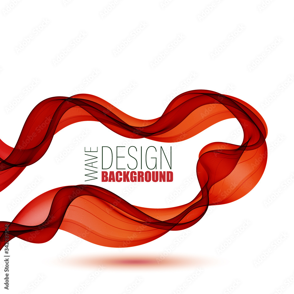 Abstract red waves background - Design Template. Bright red background ...