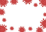 Fototapeta  - Coronavirus pandemic concept influenza flu outbreak border design.