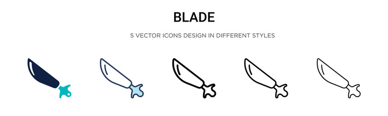 Blade icon in filled, thin line, outline and stroke style. Vector illustration of two colored and black blade vector icons designs can be used for mobile, ui, web