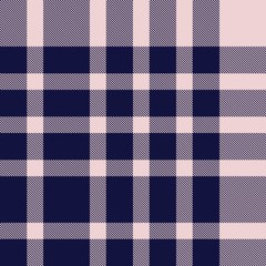 Pink and Navy Plaid Tartan Checkered Seamless Pattern