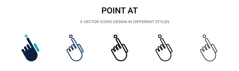 Wall Mural - Point at icon in filled, thin line, outline and stroke style. Vector illustration of two colored and black point at vector icons designs can be used for mobile, ui, web